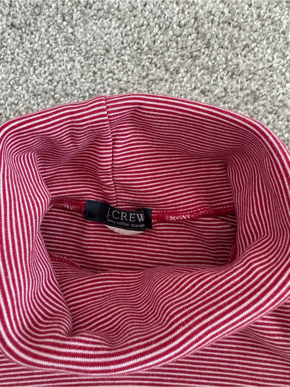 J. Crew Red & White Striped Long Sleeve Turtleneck - Picture 3 of 3